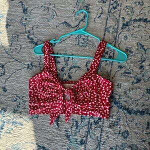Floral Red Tank Crop Top